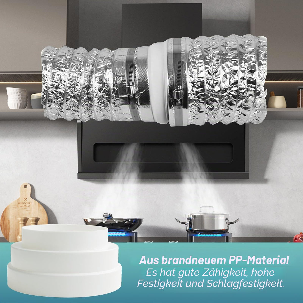 Resigilat|URHRHU reductie pentru sistem tuburi rotunde, conector tub, Ø120/150/160 mm