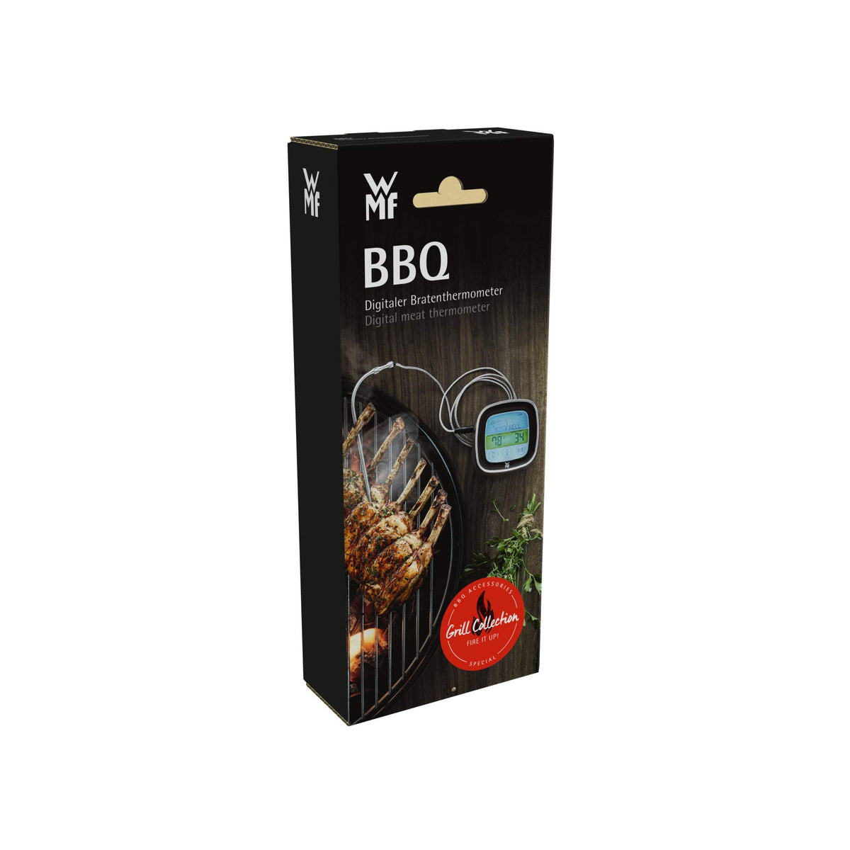 Resigilat|WMF BBQ termometru digital pentru carne, 5 niveluri de gatire, display LED tactil, timer si suport magnetic