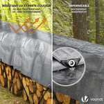 VOUNOT® 4x6m Abdeckplane 240 g/m² Wasserdicht LKW Plane mit Ösen, Schutzplane Gewebeplane für Gartenmöbel Holz Trampolin Poll Auto, Reißfest Beidseitig Beschichtet, Grau