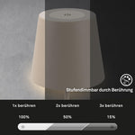 Resigilat|BRILONER lampa de masa LED fara fir cu Touch, dimmabila, inaltime reglabila, reincarcabila, pentru noptiera, camping si exterior, bej