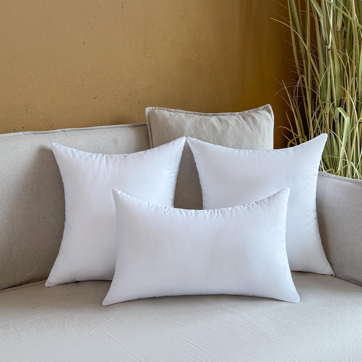 Resigilat|OTPIPCS set 2 perne decorative impermeabile, 45 x 45 cm, albe, pentru canapea, gradina, terasa si mobilier exterior