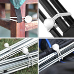 Resigilat|Set 30 corzi elastice pentru prelata si cort, cu bile, bucle elastice, tensionatoare, albe