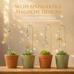 Resigilat|6 Decoratiuni Cristal pentru Ghivece, Suncatcher, Luna, Stea, Fluture si Inima, Prisme, Efecte de Lumina