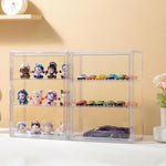Resigilat|Vitrina din acril cu usa pentru figurine si obiecte de colectie, 3 niveluri, autoasamblare, 36 x 27 x 13 cm