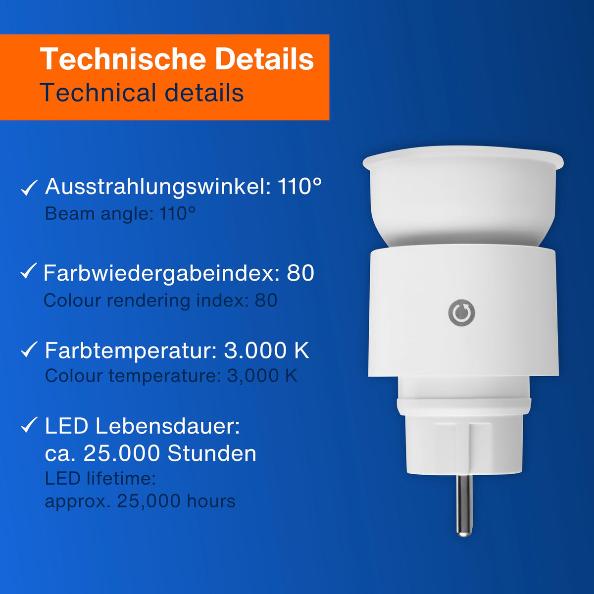Resigilat|REV lampa cu priza, reglabila in 4 trepte, 10W, 850 lm, 3000K, alba