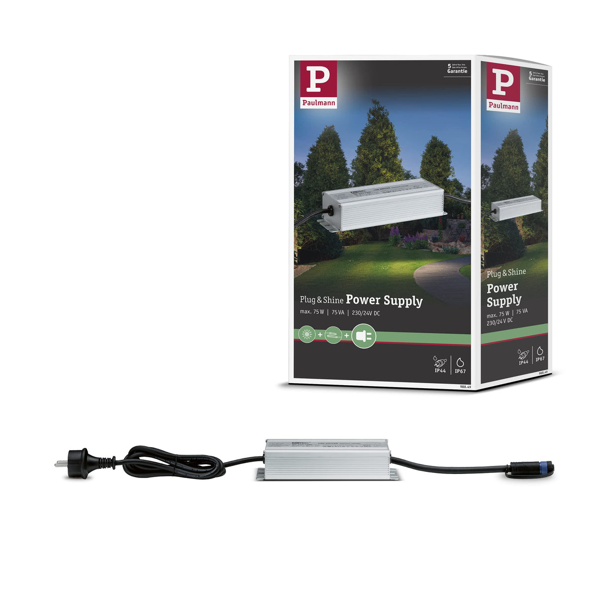 Resigilat|Paulmann Plug&Shine transformator pentru sistem de iluminat, 75 W, argintiu, 98849