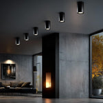 Resigilat|Maclean MCE422 B corp de iluminat pentru tavan, GU10, LED si halogen pana la 40W, aplicat, orientabil, aluminiu, negru, rotund
