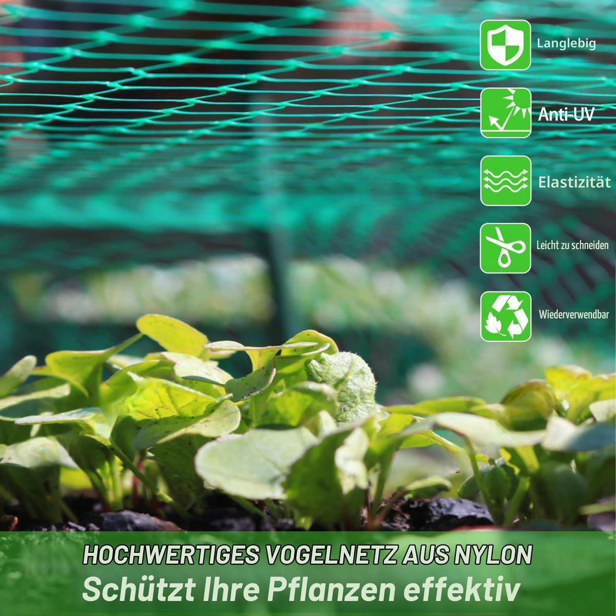 Resigilat|LINSOCLE plasa protectie pasari 6 x 10 m, verde, plasa gradina pentru pomi fructiferi, legume si plante