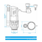 Ibergrif M20522 Toilet Dual Flush Valve with Button, Suitable for 2 Inch (Φ59-61MM) Toilet Flush System Replacement Adjustable, White