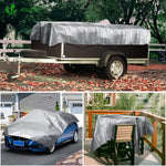 VOUNOT® 4x6m Abdeckplane 240 g/m² Wasserdicht LKW Plane mit Ösen, Schutzplane Gewebeplane für Gartenmöbel Holz Trampolin Poll Auto, Reißfest Beidseitig Beschichtet, Grau