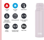 Resigilat|THERMOS ULTRALIGHT termos 0,75 L, mentine bauturile reci pana la 20 h, roz mat