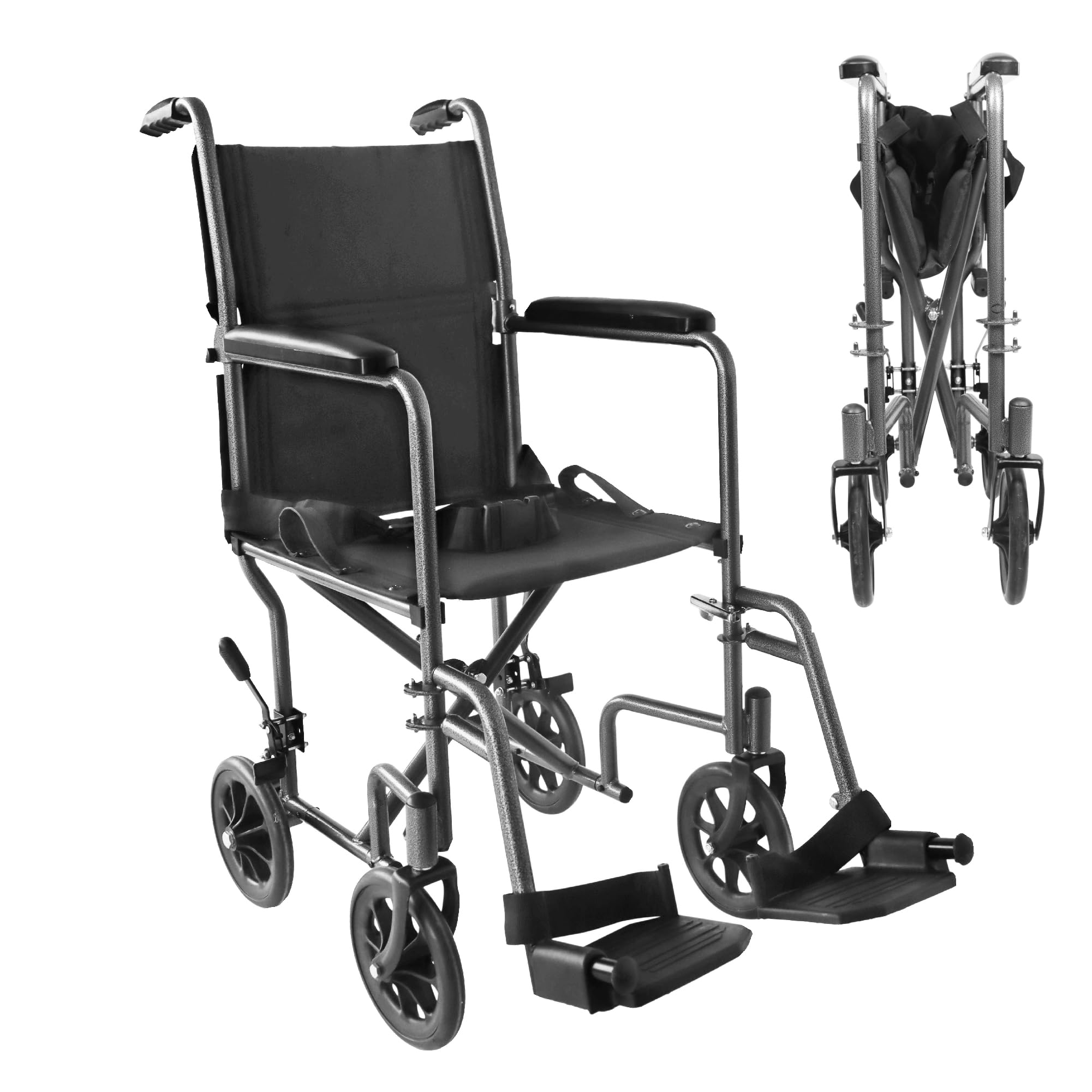 PEPE Mobility Sedia a Rotelle Pieghevole Leggera in Acciaio, Seduta 38 cm