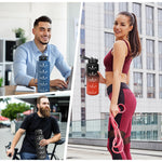 Resigilat|HoneyHolly sticla sport 1,5 L cu pai, etansa, marcaje de timp, potrivita pentru bauturi carbogazoase, outdoor si fitness
