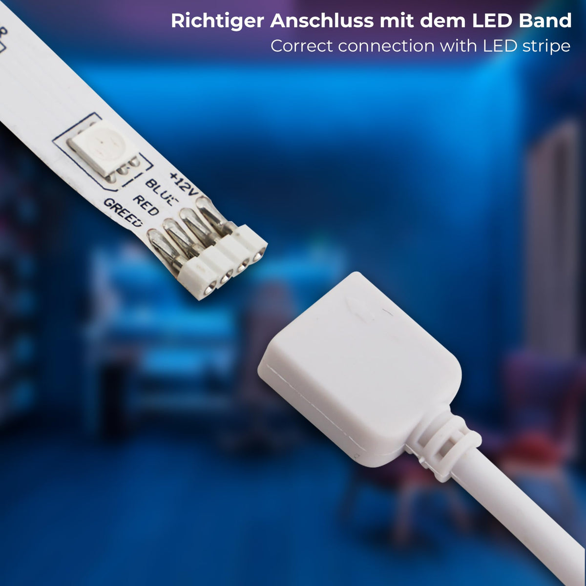 Resigilat|B.K.Licht banda LED RGB 5 m cu telecomanda, lumina colorata, dimabila, schimbare culori, pentru decor camera si gaming