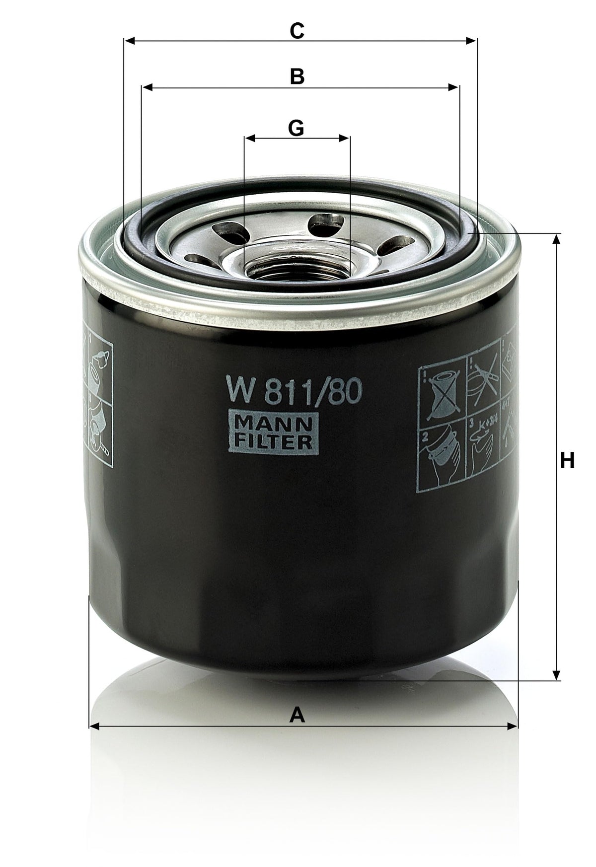 MANN-FILTER, W 811/80 Filtru de ulei