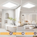 Resigilat|Seruno X lampa LED de tavan 24W, 3200lm, 3000K/4000K/6000K, IP54, ultra-subtire, patrata, Ø29cm, pentru baie si interior