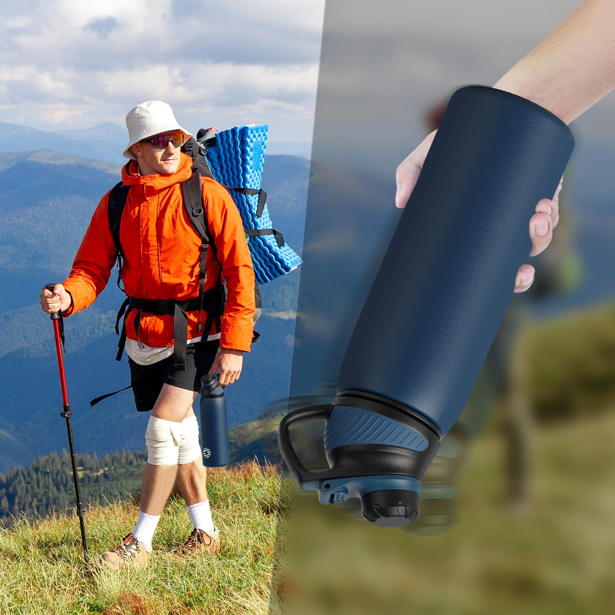 Resigilat|FJbottle sticla sport din inox cu capac magnetic, 1 L, 800 ml sau 600 ml, pentru bicicleta, scoala si fitness