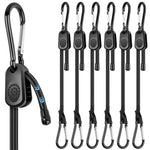 Resigilat|Set 6 corzi elastice reglabile cu carabiniere, expandoare pentru bagaje, prelate, unelte de gradina, lungime ajustabila pana la 30 cm