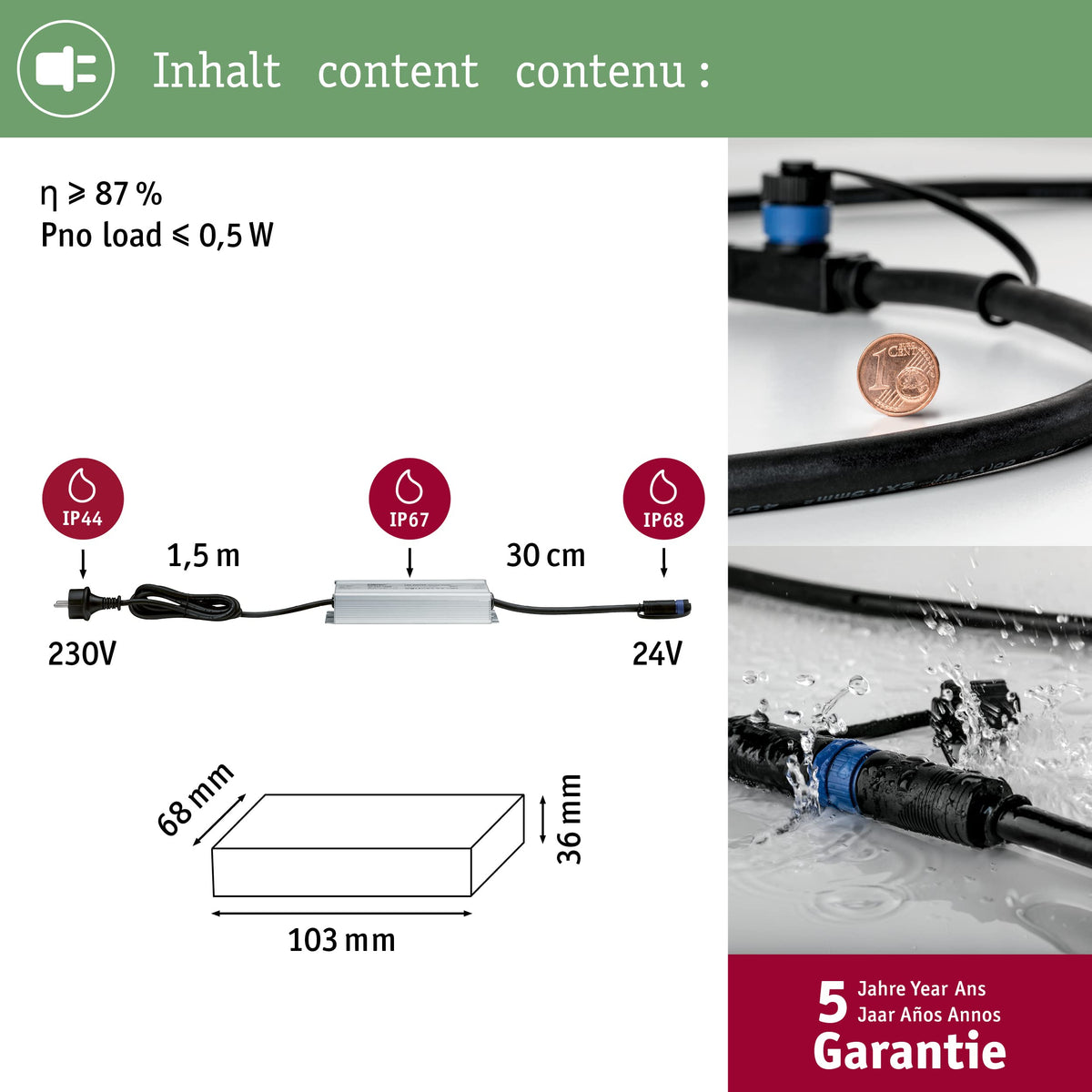 Resigilat|Paulmann Plug&Shine transformator pentru sistem de iluminat, 75 W, argintiu, 98849