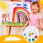 Resigilat|Set 18 Palete de Amestecare din Plastic, Rotunde 15,8 cm, cu 11 Compartimente, pentru Acuarele, Acrilice si Vopsele Ulei