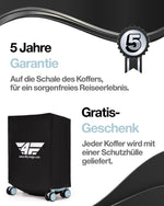 4FLY Leichter Hartschalen-Reisekoffer L - Groß 65 cm (60L) – Trolley Koffer mit TSA-Schloss, 4 Spinner-Doppelrollen & Aluminium-Teleskopgriff, Aufgabegepäck Reisegepäck