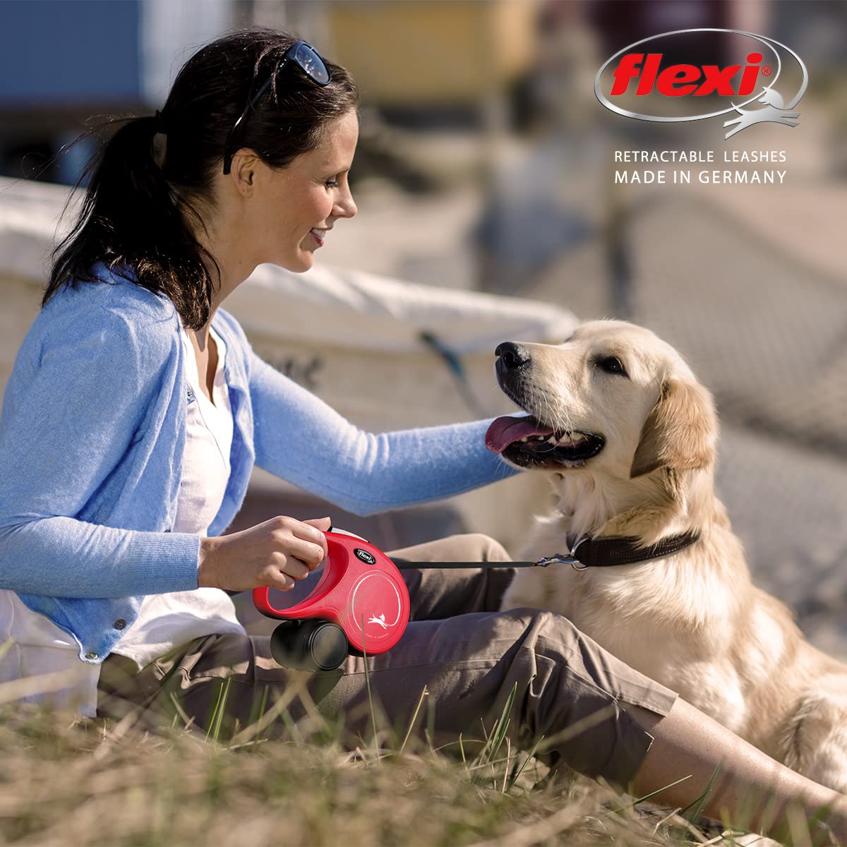 Resigilat|flexi Classic M lesa retractabila pentru caini, 8 m, cu snur, rosie
