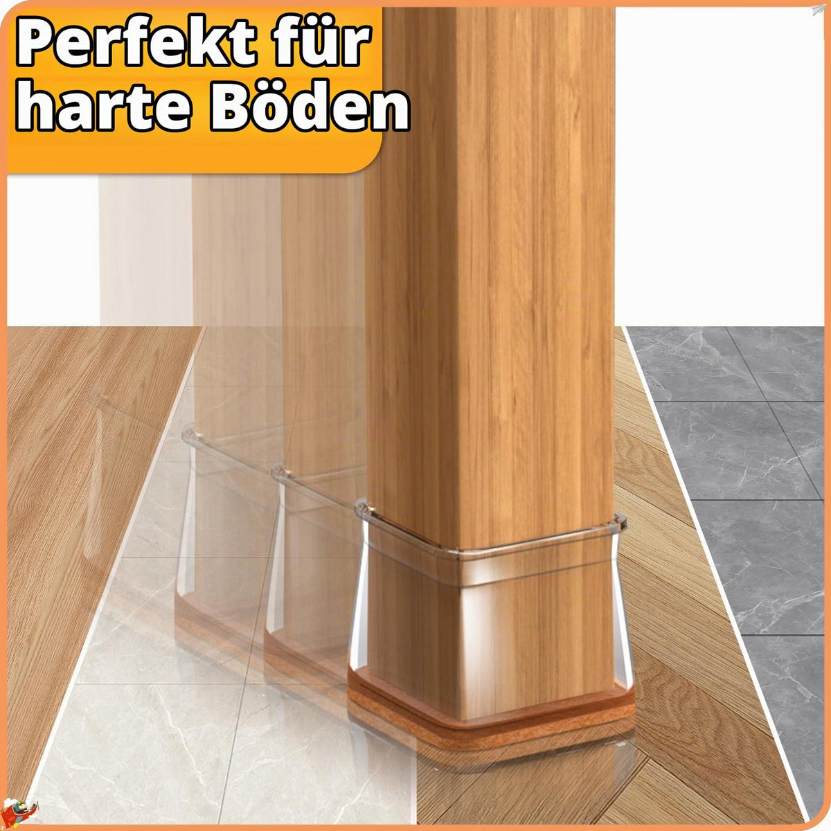Resigilat|Protectii pentru picioare de scaun, 24 bucati, silicon transparent cu pasla, potrivite 13-19 mm, pentru parchet, laminat si gresie