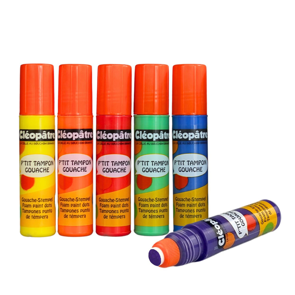 Resigilat|CLEOPATRE set 6 markere cu punct, 50 ml, pentru copii, activitati creative si hobby-uri