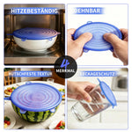 Resigilat| Set 6 capace din silicon multifunctionale pentru pastrarea prospetimii