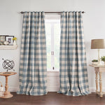 Resigilat|Elrene Home Fashions Farmhouse Living Grainger perdea opaca, carouri tip buffalo, 132,1 x 213,4 cm, Chambray, 1 panou
