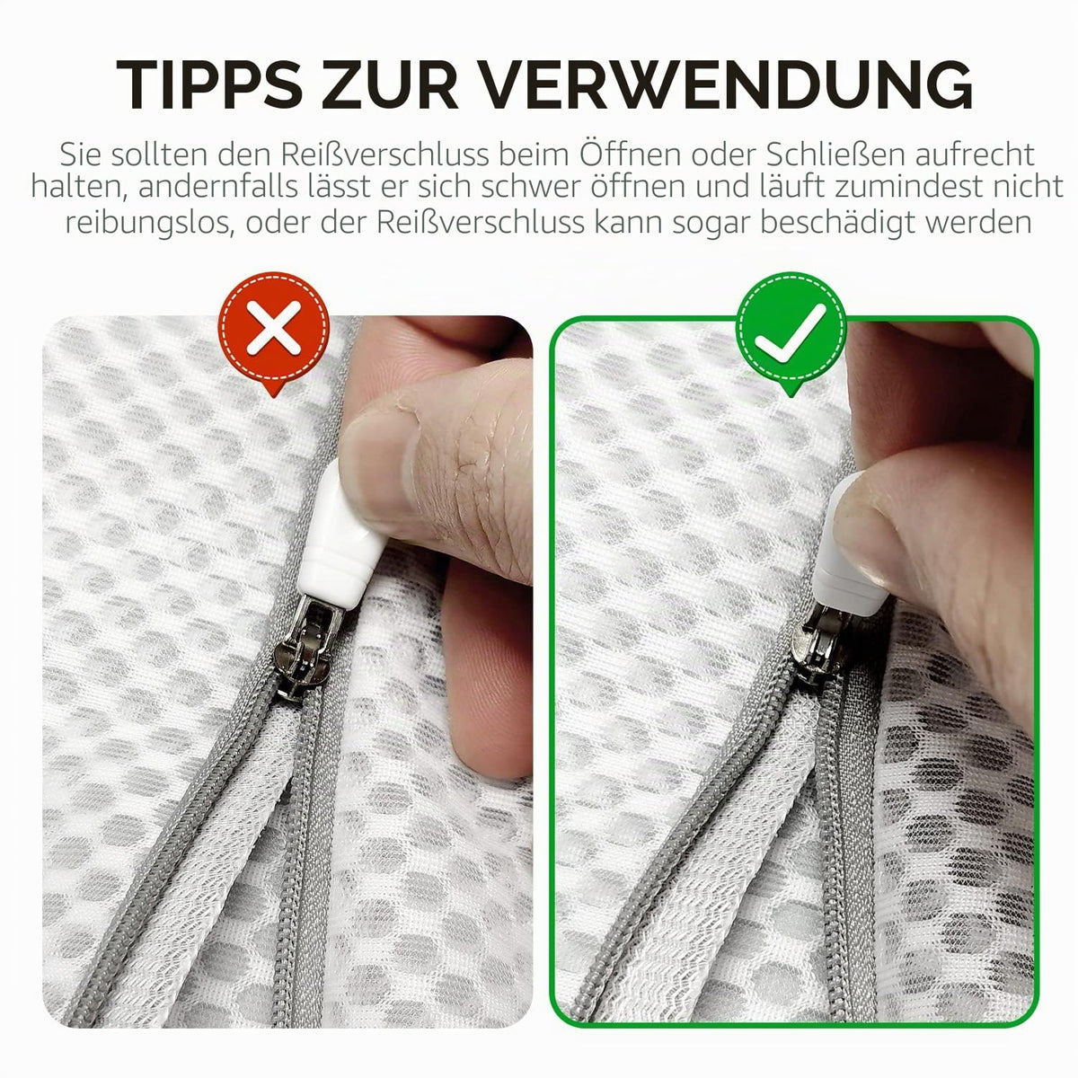 Resigilat|Set 3 saci premium pentru rufe delicate, structura tip fagure, cu fermoar, 60 x 60 cm, 3XL, albi