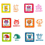Resigilat|TRENDHAUS 601421 set 6 stampile auto-tusante pentru profesori, cu motive animale, Ø3 cm, pentru prescolari si scoala primara