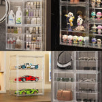 Resigilat|Vitrina din acril cu usa pentru figurine si obiecte de colectie, 3 niveluri, autoasamblare, 36 x 27 x 13 cm