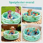 Resigilat|Piscina gonflabila pentru copii Ø100 cm, piscina mica cu 3 inele, pentru familie, gradina, curte si activitati outdoor