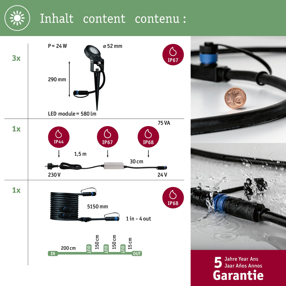 Resigilat|Paulmann Plug & Shine LED spot de gradina Sting, set, antracit