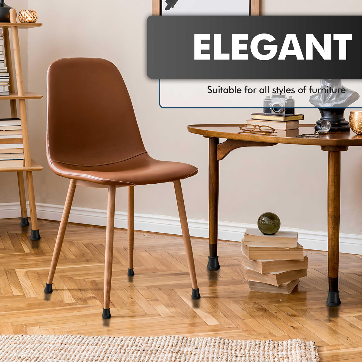 Resigilat|shinfly 24 protectii pentru picioare de scaun, capace din silicon, negre