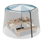 Resigilat|Relaxdays plasa anti-insecte pentru umbrela de soare, 250-300 cm, usa cu fermoar, protectie impotriva insectelor, poliester, neagra