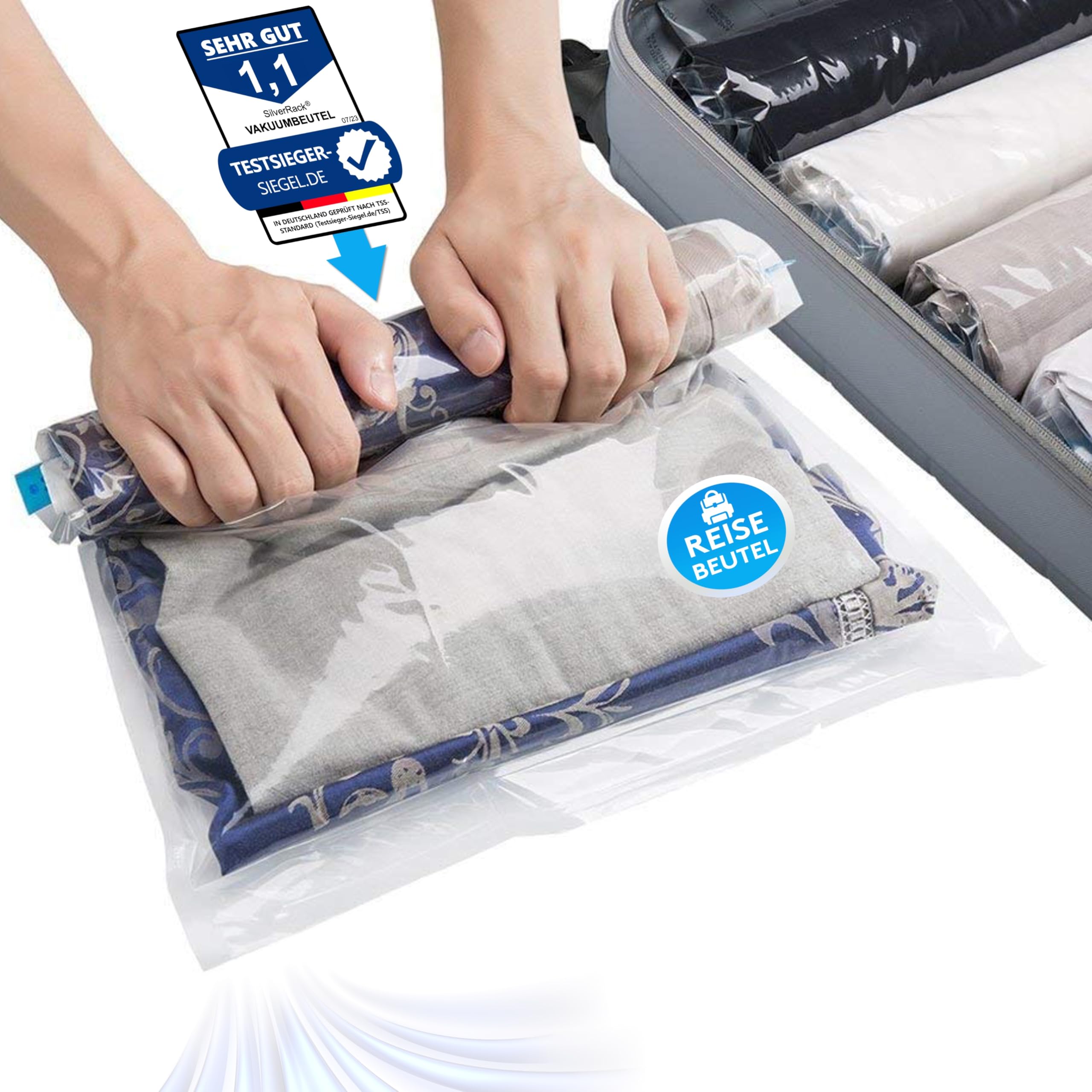 Resigilat|SilverRack 8 Pungi Vacuum pentru Haine si Calatorii, 40 x 60 cm, Mari