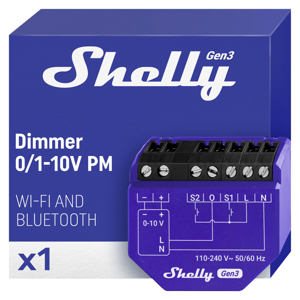 Resigilat|Shelly Dimmer 0/1-10V PM Gen3, variator smart WiFi cu masurare consum, control iluminat, Alexa, Google Home, fara hub