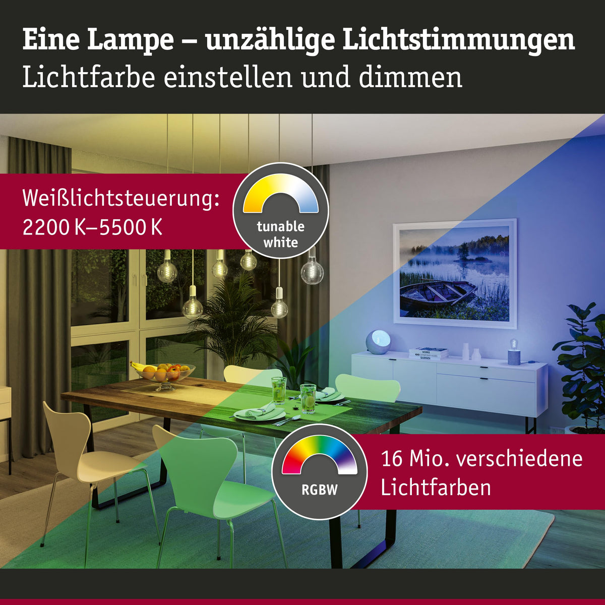 Resigilat|Paulmann 29162 Filament Smart Home Zigbee LED G125 E27, 470lm, 6,3W, RGBW+, dimmabil, auriu