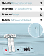 4FLY Leichter Hartschalen-Reisekoffer L - Groß 65 cm (60L) – Trolley Koffer mit TSA-Schloss, 4 Spinner-Doppelrollen & Aluminium-Teleskopgriff, Aufgabegepäck Reisegepäck