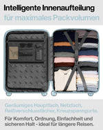 4FLY Leichter Hartschalen-Reisekoffer L - Groß 65 cm (60L) – Trolley Koffer mit TSA-Schloss, 4 Spinner-Doppelrollen & Aluminium-Teleskopgriff, Aufgabegepäck Reisegepäck