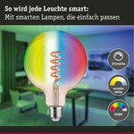 Resigilat|Paulmann 29162 Filament Smart Home Zigbee LED G125 E27, 470lm, 6,3W, RGBW+, dimmabil, auriu