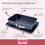 Zenker forma dreptunghiulara cu inel detasabil, 28 x 18 cm, fund anti-scurgere, decor inimioara, fara PFAS, Made in Germany