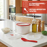Resigilat|Snips oala pentru orez la microunde, 2,7 L, pentru orez, cereale si couscous, cu colector de amidon si spatula, 20,5 x 20,5 x 14,5 cm
