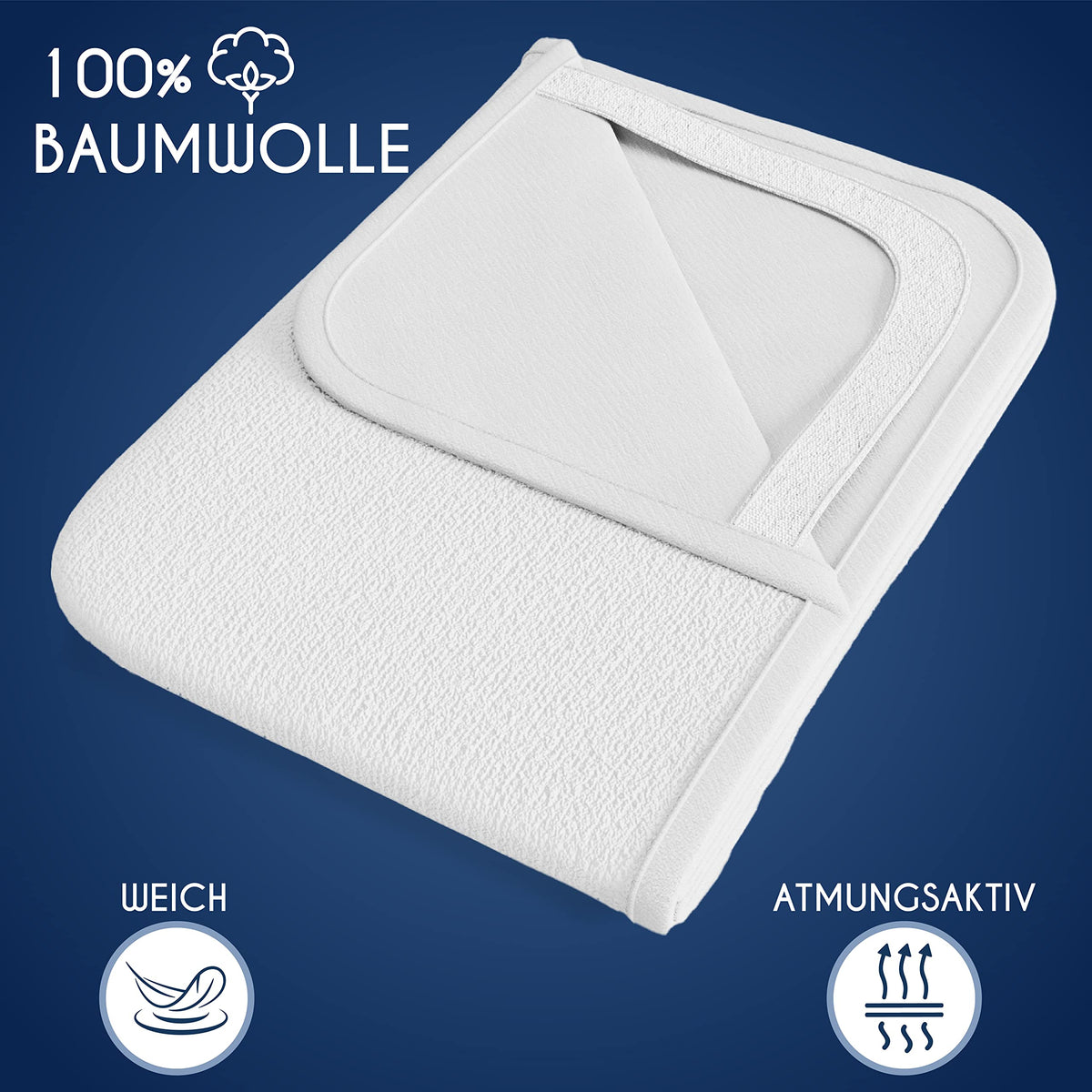 Resigilat|Dreamzie protectie impermeabila pentru saltea patut bebe, 70 x 140 cm, bumbac