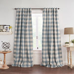 Resigilat|Elrene Home Fashions Farmhouse Living Grainger perdea opaca, carouri tip buffalo, 132,1 x 213,4 cm, Chambray, 1 panou