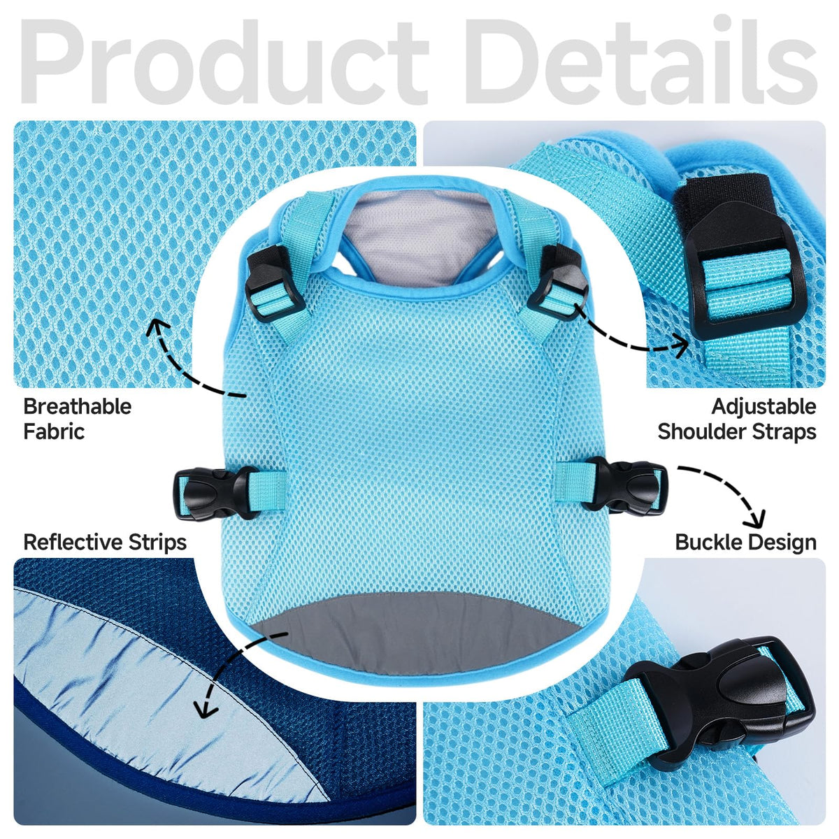 Resigilat|Hjyokuso vesta racoritoare pentru caini mari, 2XL, racire prin evaporare, material respirabil, absorbtie rapida, benzi reflectorizante