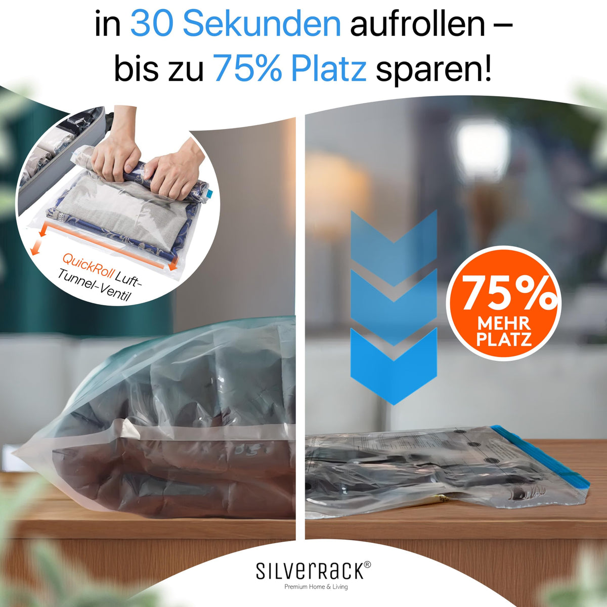 Resigilat|SilverRack 8 Pungi Vacuum pentru Haine si Calatorii, 40 x 60 cm, Mari