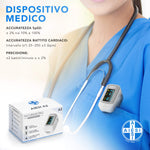 |Resigilat|AIESI® Pulsometru profesional pentru deget, certificat, cu ecran color orientabil A2, baterii, husă, curea, manual de utilizare,
